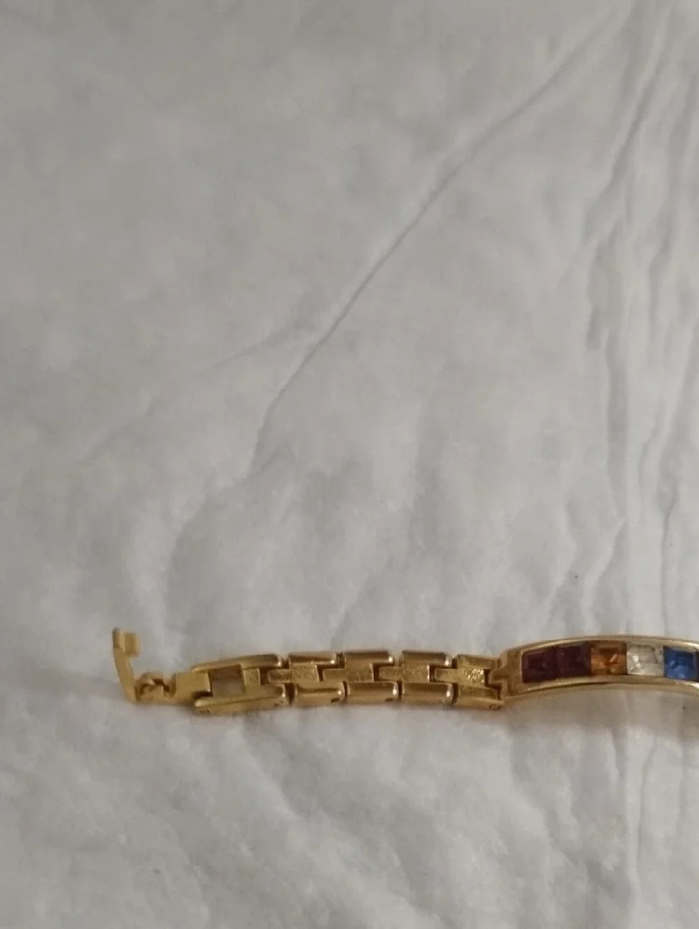 Style Bracelet Watch with Multicolor Gem Accents Size 7-3/4